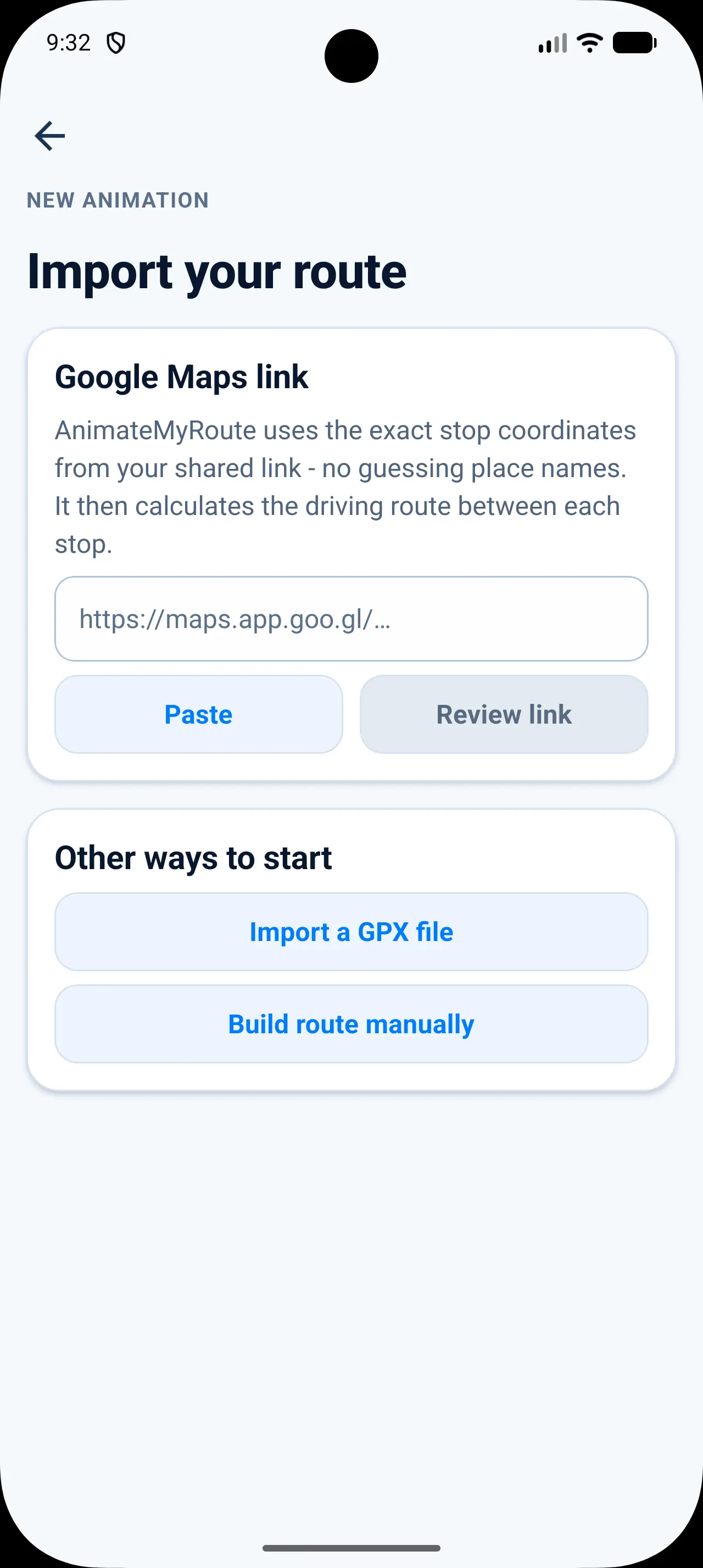 Add your route screen in AnimateMyRoute